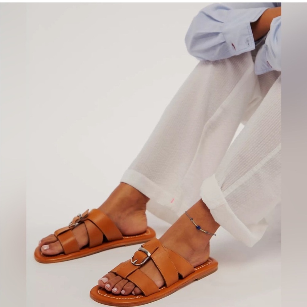 NEW Free People Sloan Vertical Buckle Sandal T bar strap cinnamon clay 8.5